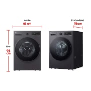 LG Lavadora LG Carga Frontal 20Kg Gris Grafito AIDD™ Compacta, WO20EGNTS6P
